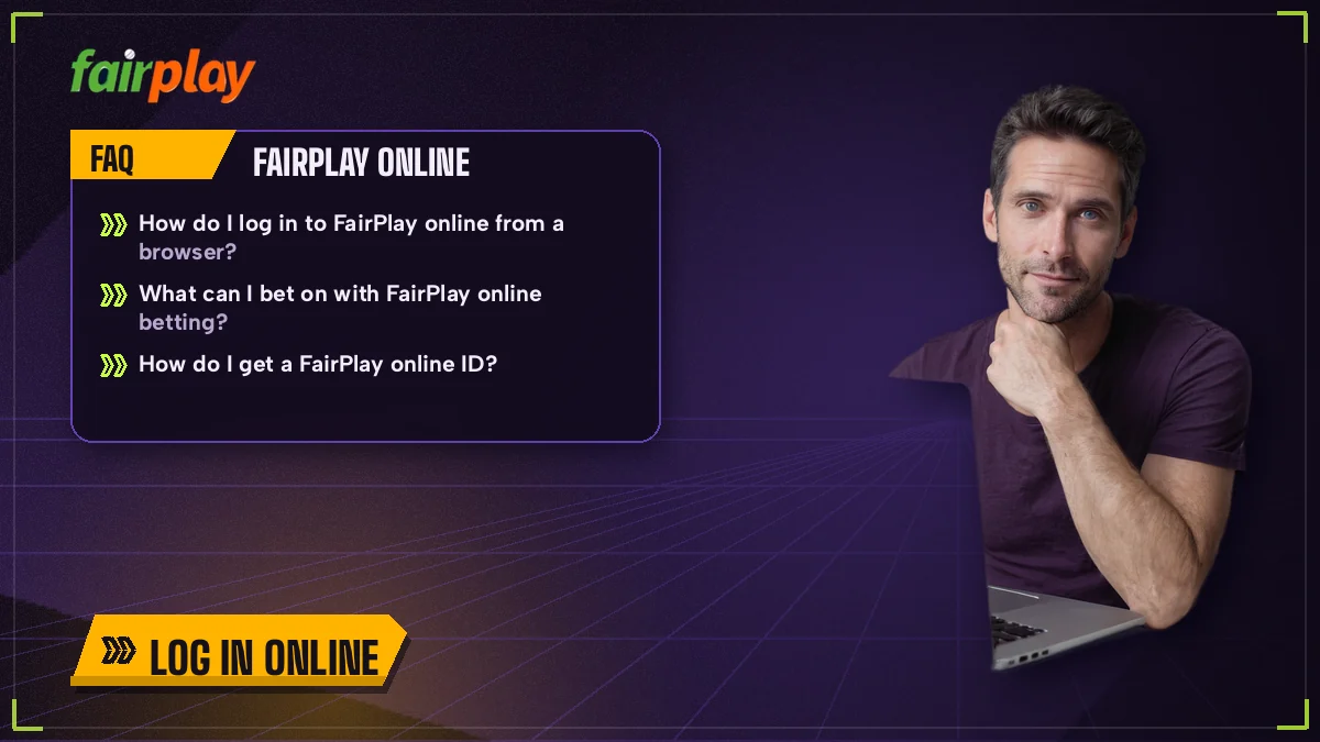 Player checking a FairPlay online login screen on a laptop before opening the exchange