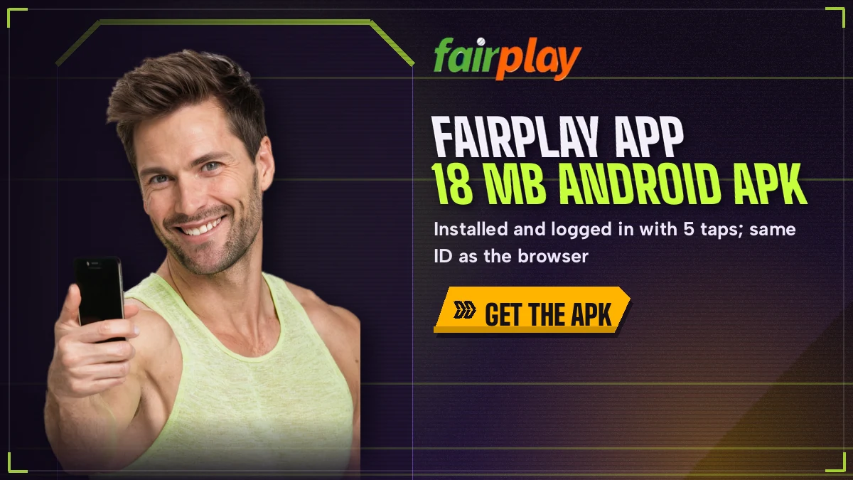 FairPlay Android app open on its login screen inside a phone, with the ID and password fields ready